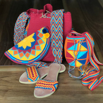Crochet Clutch Bag set- Crochet Clutch Purse - Crochet Pouch - Wayuu Style