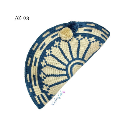 Moon Clutch Purses - Neutral Colors Boho Clutch Bag - Wayuu Crochet Envelope AZ03 Azula 