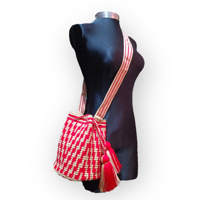 Red Casual Crossbody Bag for women | Medium Spring Bohemian Purse - M by Colorful 4U