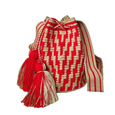 Scarlet Red Casual Crossbody Bag for women | Medium Spring Bohemian Purse | Colorful 4U
