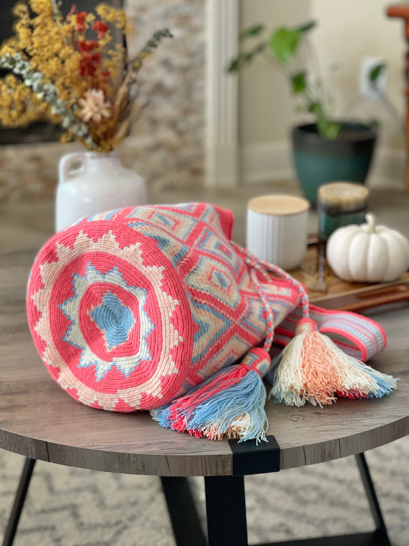 Bottom Mandala Crochet Pattern Large Bohemian Handbag by Colorful 4U