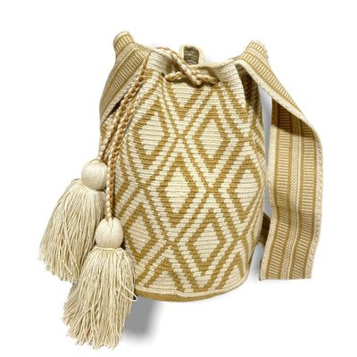Camel Diamonds Crochet Pattern | Neutral Large Bohemian Handbag by Colorful 4U