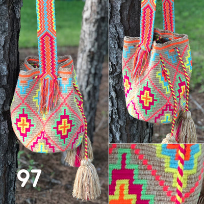 Colorful Crochet Bohemian Bag - Crossbody BEACH Bag- Summer Bags-Wayuu