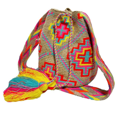 Boho Beach Bag | Orange-Yellow-Turquoise Summer Crossbody Bag | Colorful 4u Crochet Bag