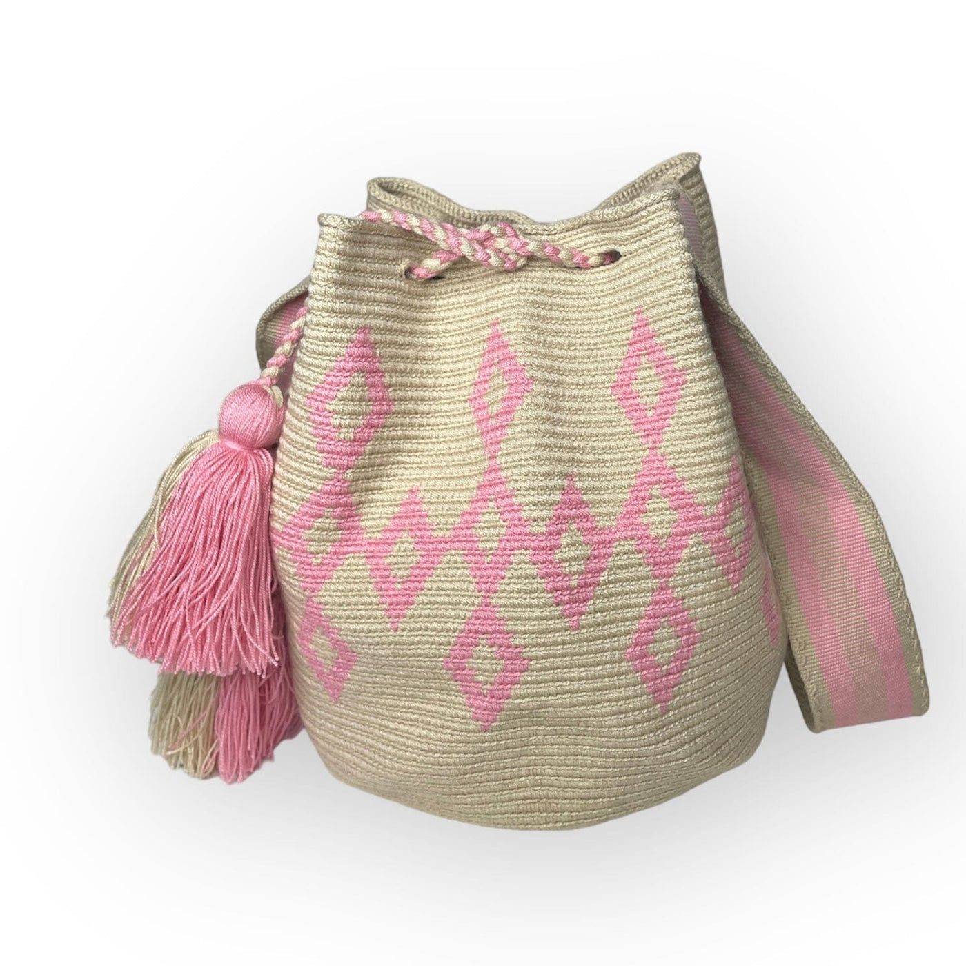 Mykonos Beach Bag | Crossbody - L Crossbody Crochet Boho Bag Light Pink 