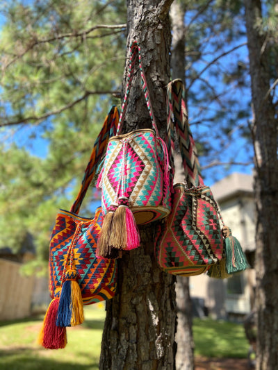 Colorful 4U Navajo Crochet Bags | WAYUU Crossbody Bag | Boho bag for spring