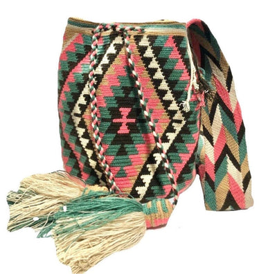 Khaki Navajo Crochet Bag| WAYUU Crossbody Bag | Boho Purse for fall