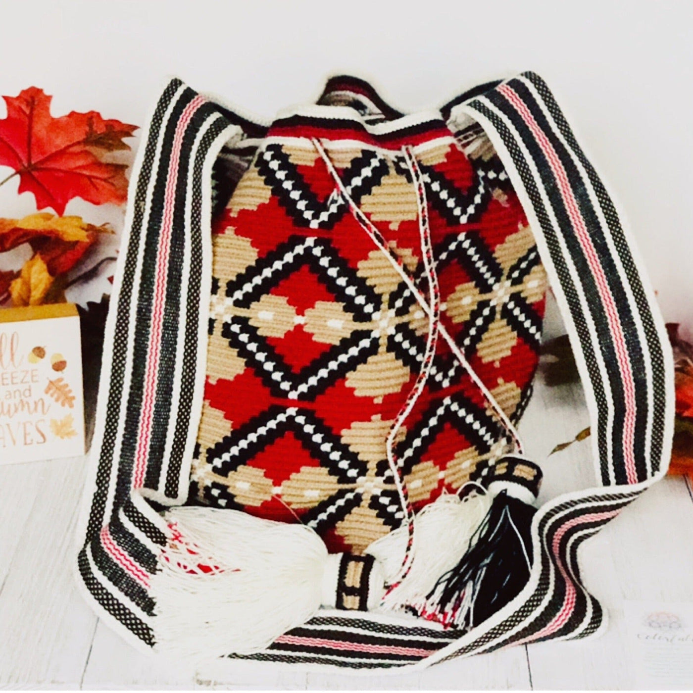 Red Handbags for Fall/Winter | Crossbody Crochet Bag | Boho Bag |Wayuu