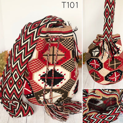 Red and Black Handbag for Fall/Winter | Crossbody Crochet Bag | Boho Bag | Wayuu Mochila