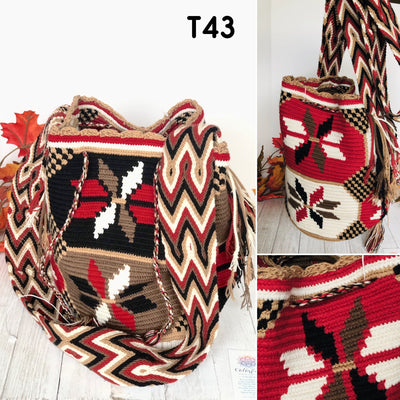 Cute Red Handbag for Fall/Winter | Crossbody Crochet Bag | Boho Bag | Wayuu Mochila