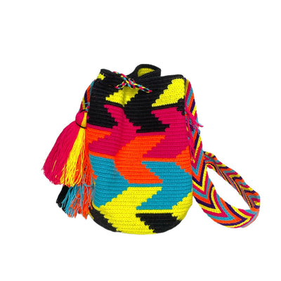 Arrows | Neon Boho Beach Bag for summer | Medium Colorful Crossbody Purse | Colorful4U
