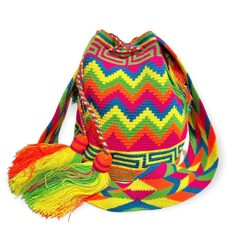 Chevron/Greek Crochet Pattern | Neon Beach Bags for Summer | Summer Crochet Bags | Colorful4U