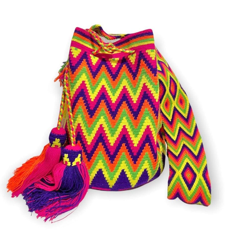 Chevron Neon Beach Bags for Summer | Summer Crochet Bags | Colorful4U