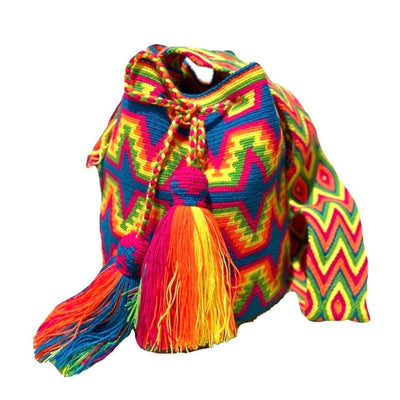 Neon Beach Bag | Bohemian Crossbody Bucket Bag | Colorful 4U