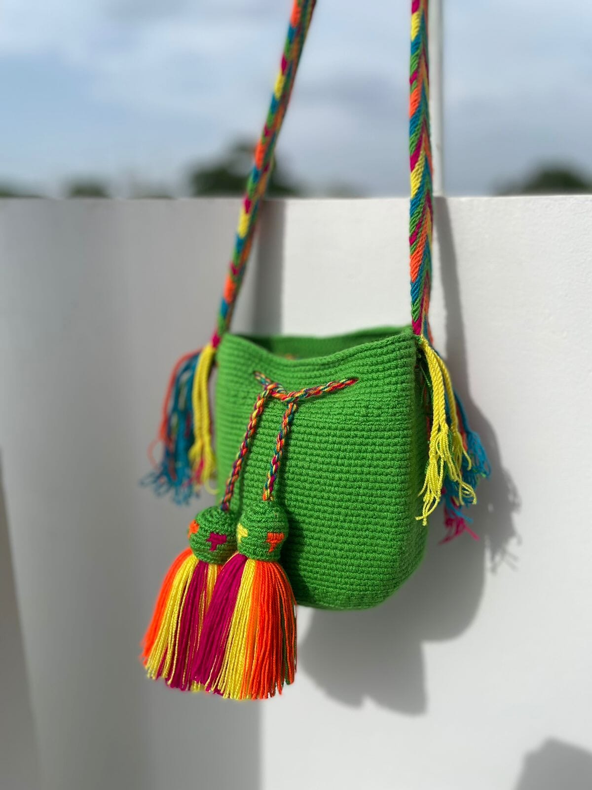 Neon Green Beach Bag for summer | Small Cute Bag for girls | Colorful 4U