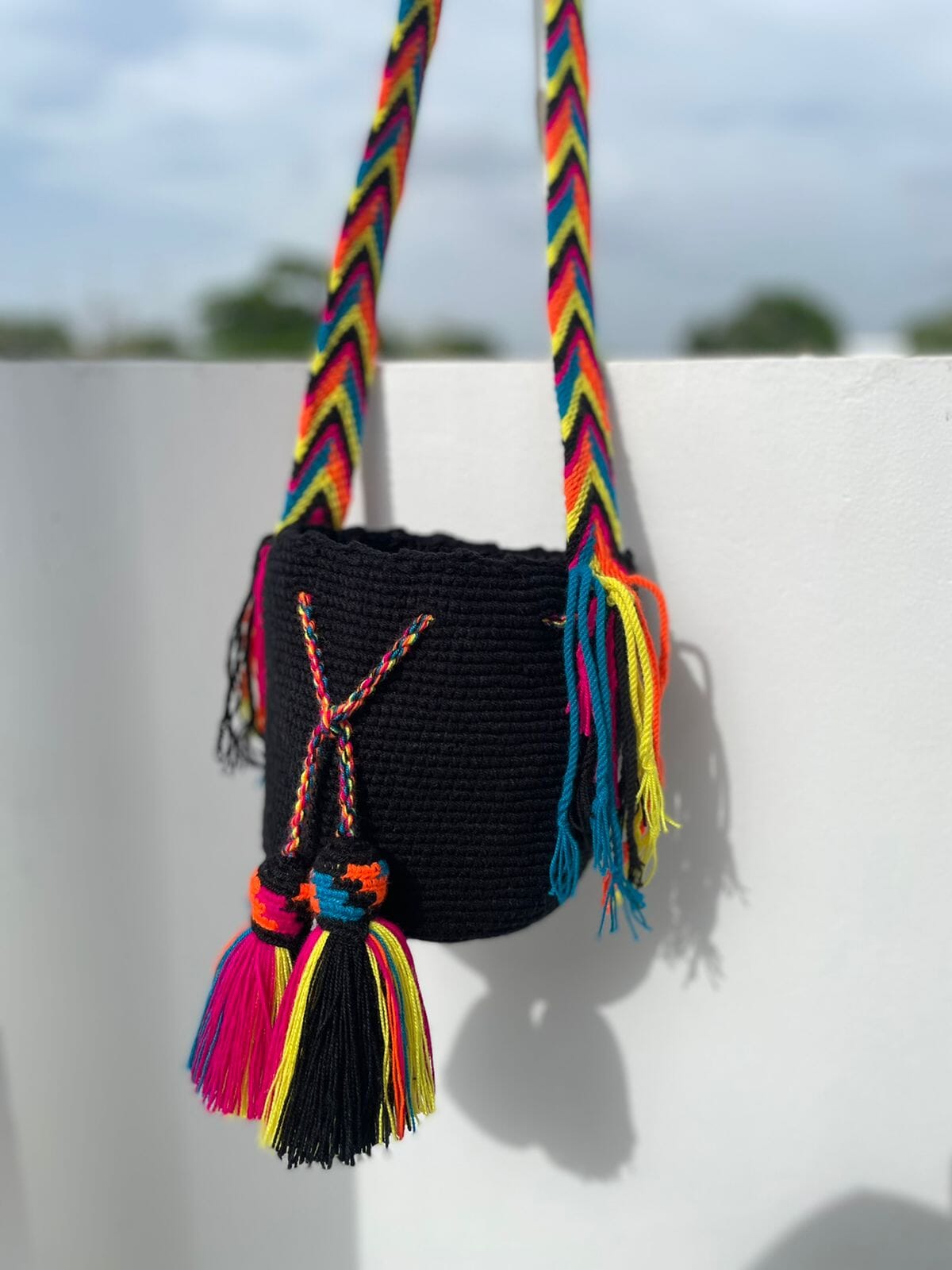 Black Beach Bag for summer vacation | Small Cute Bag for girls | Colorful 4U