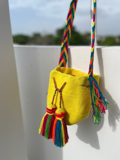 Neon Yellow Beach Bag for summer | Small Cute Bag for girls | Colorful 4U
