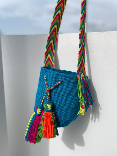 Neon Blue Beach Bag for summer | Small Cute Bag for girls | Colorful 4U