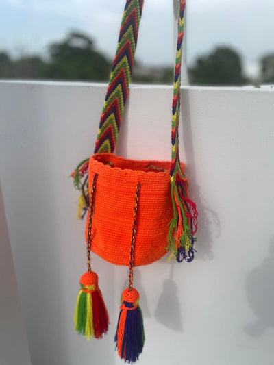Neon Orange Beach Bag for summer | Small Cute Bag for girls | Colorful 4U