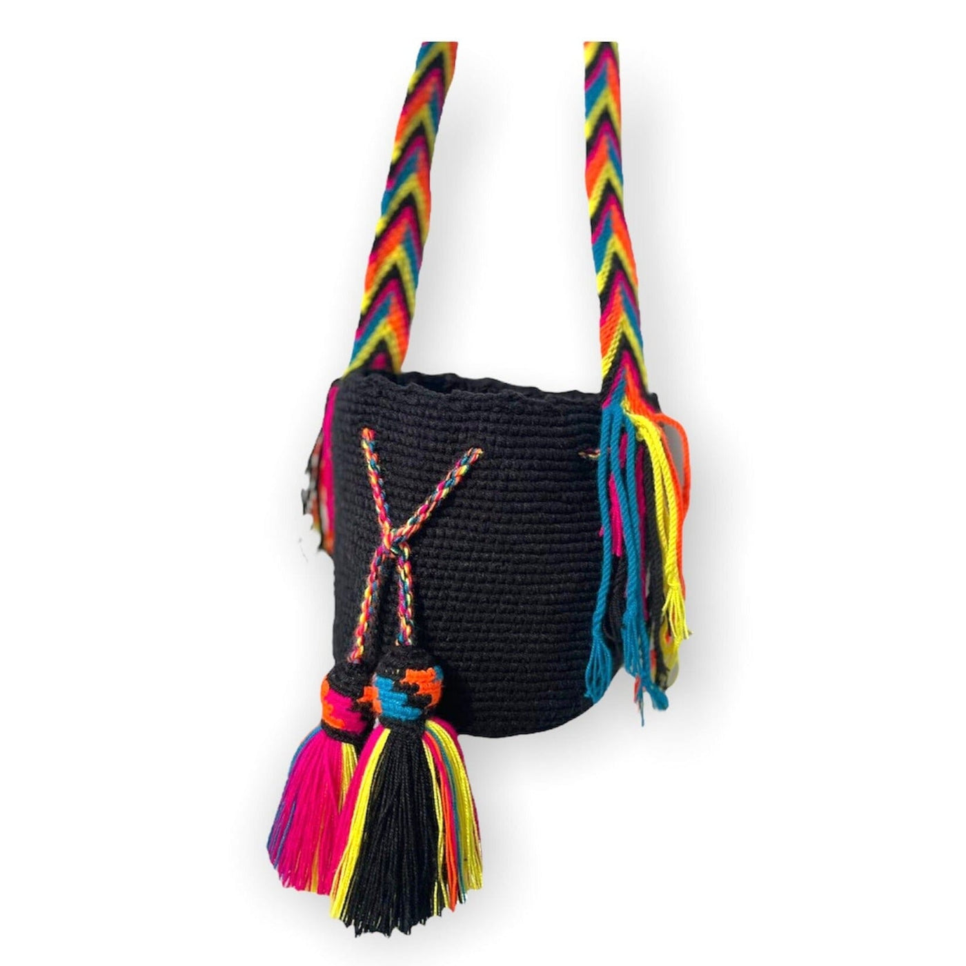Cute Beach Bag for Summer Vacation | Neon Small Crossbody Bag for Girls Black Orange