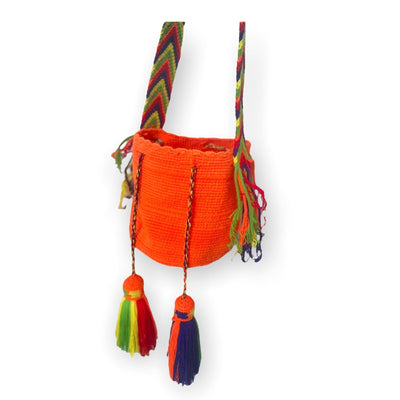 Orange Beach Bag for summer vacation | Small Cute Bag for girls | Colorful 4U