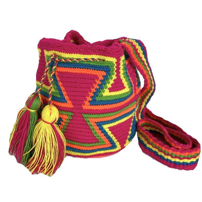 Fuchsia NEON Mini Crochet Bags | Authentic Small Wayuu Bag | Cute Summer Bags 