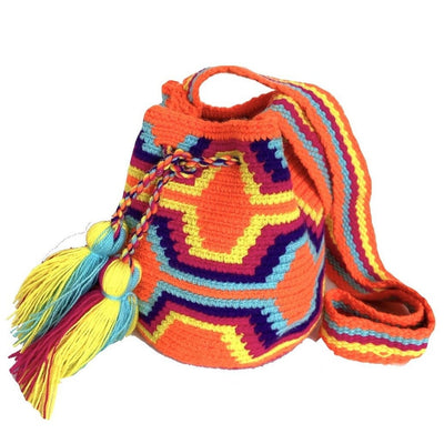 Orange Small Neon bags for summer | Mini boho beach crochet bags | Colorful4U