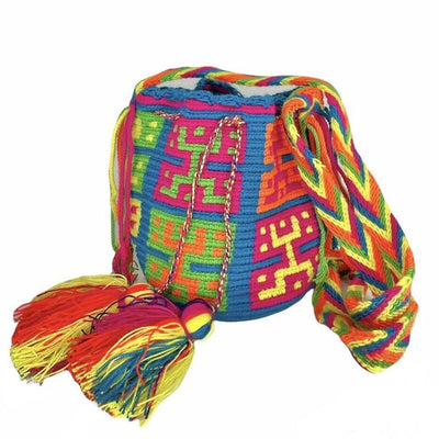 Blue NEON Mini Crochet Bags | Authentic Small Wayuu Bag | Cute Summer Bags