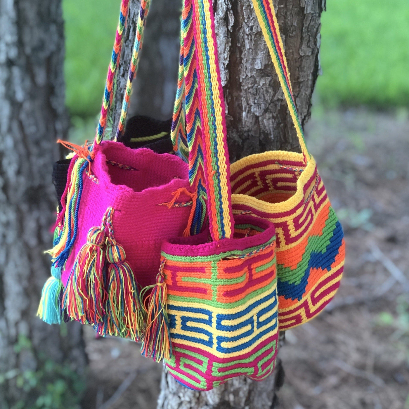 NEON Mini Crochet Bag-Authentic Wayuu Bag-Small Summer Bags-Beach Bags