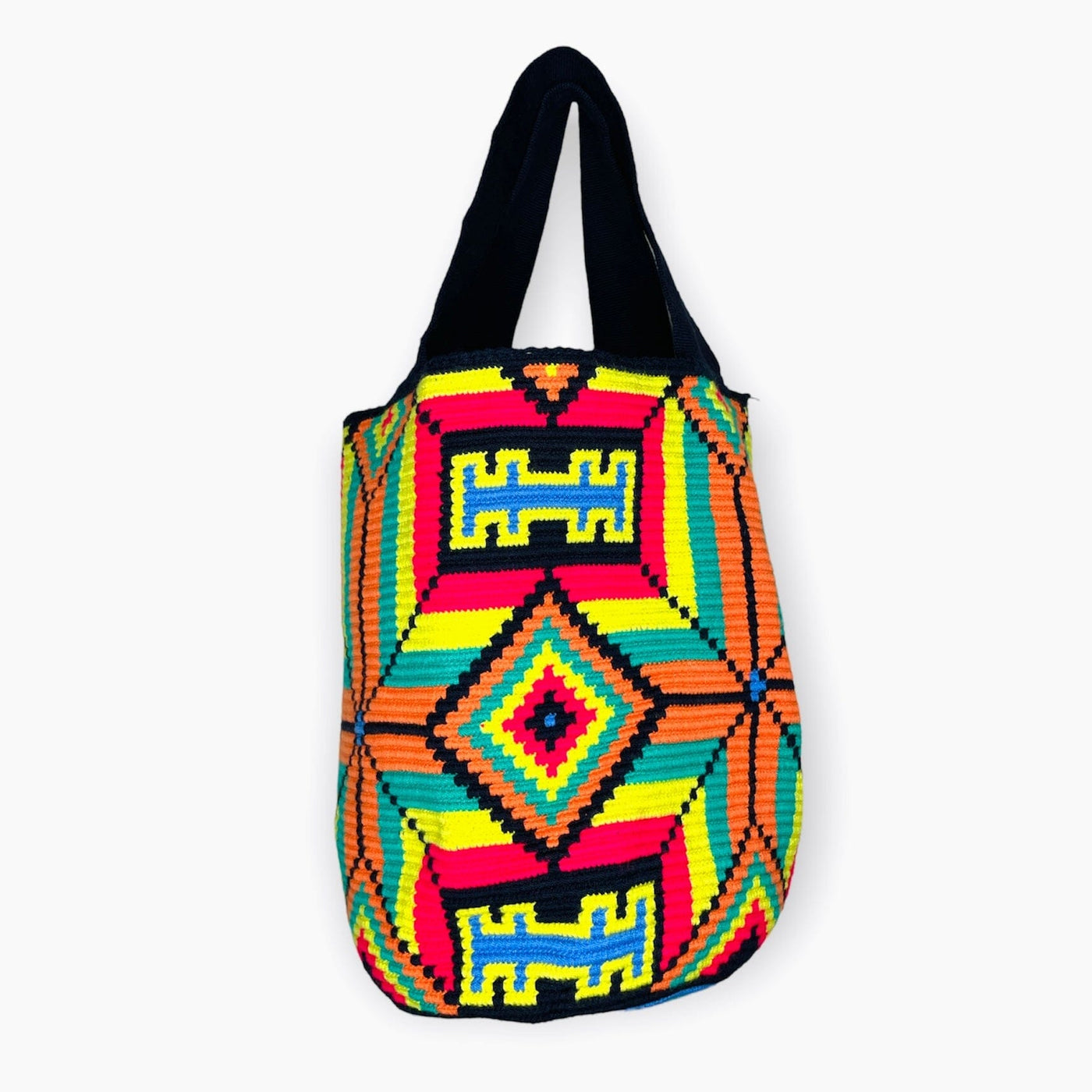 Neon-Black-Large Crochet Tote Bag for summer | Beach Tote Bag | Colorful 4U