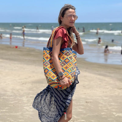 on the shoulder Maxi Tote Crochet Bags | Extra Large Beach Bags