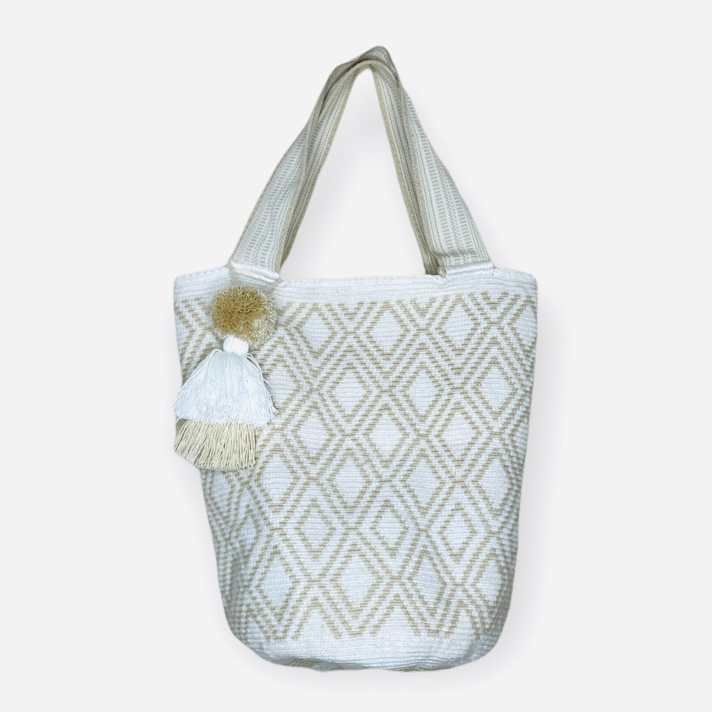 Neutral Colors Maxi Tote Bags | Extra Large Crochet Tote Boho Colors BEACH BAG - CROCHET TOTE BAG White Sands 