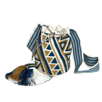 Blue-Camel New Fall Medium Crochet Bags | Crossbody Wayuu Bag | Cute Teen Purses | Colorful 4U