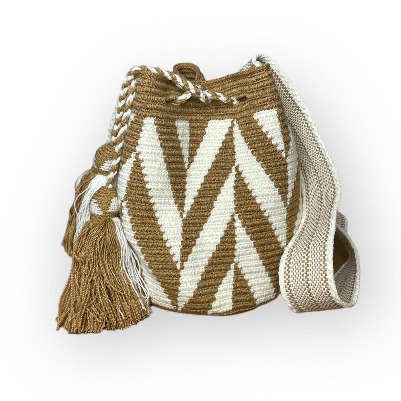 Camel New Fall Medium Crochet Bags | Crossbody Wayuu Bag | Cute Teen Purses | Colorful 4U