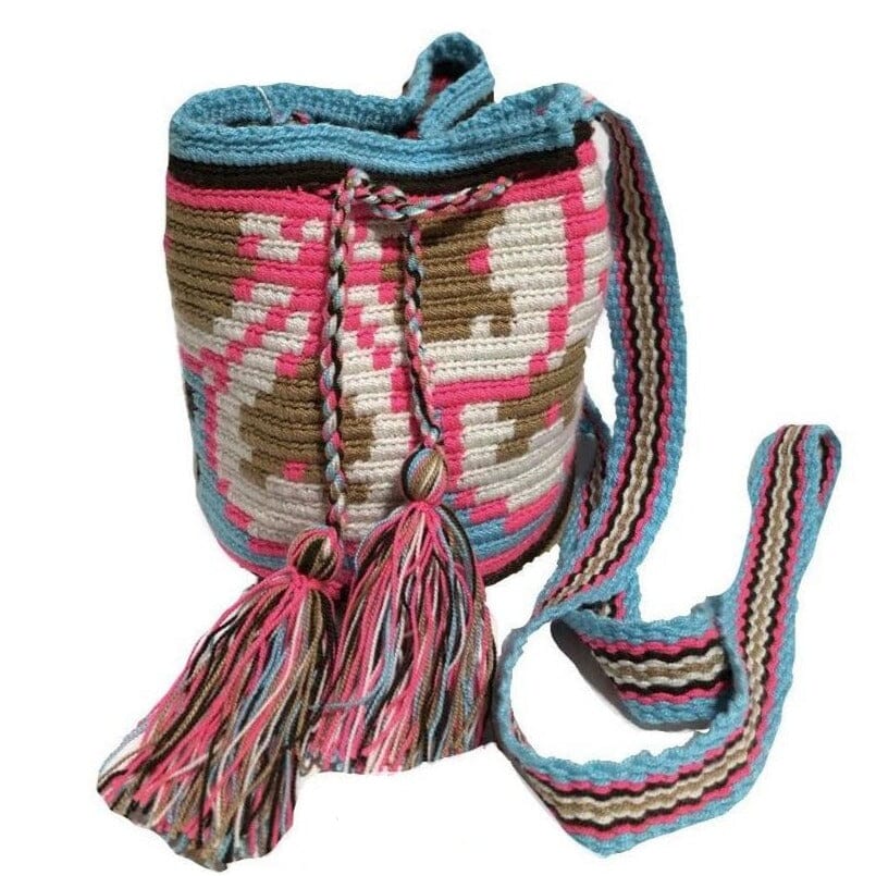 Turquoise MINI CROCHET BAGS - WAYUU BAGS ON SALE - Boho Bag for girls