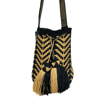 Cute Palm Crochet Pattern | Black Casual Bag | Bohemian Crossbody Bag | Neutral Boho Purse | Colorful 4U