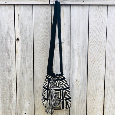 Perissa Beach Crochet Bags - Maze Pattern Special Edition Crochet Boho Bag - Crossbody/Shoulder Bucket Bag PB09 MWDE09