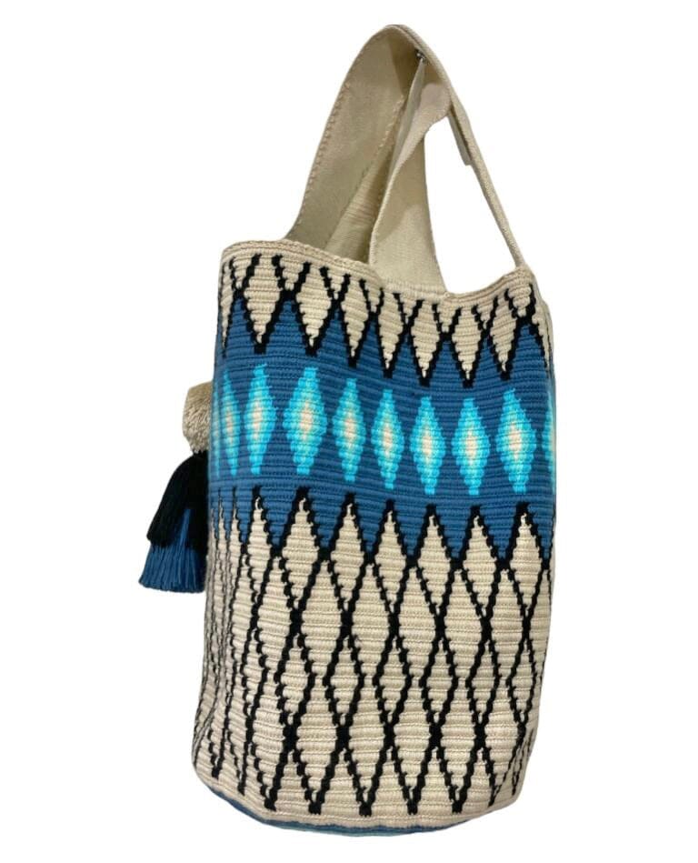 Blue  Large Neutral Tote Bag | Neverfull Tote Crochet Bag | Large Black Tote | Colorful 4U