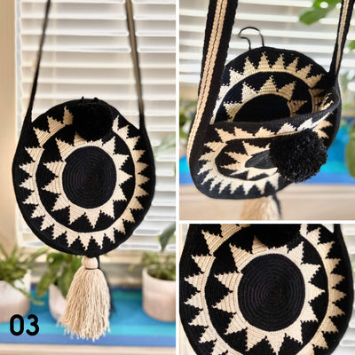 Black Trending Summer Bag | Boho Handbags | Rounded Hand-Crocheted Bag