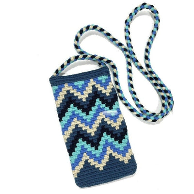 Navy Blue Phone Purse | Hand-crocheted Phone Bags -Crossbody Phone Bag | Crochet