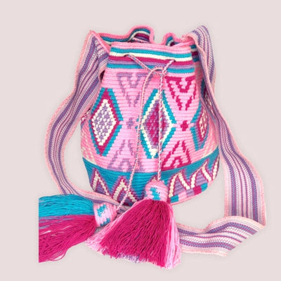 Diamonds Crochet Pattern | Pink Boho Crossbody Bag | Womens Bohemian Spring Handbag | Colorful 4U