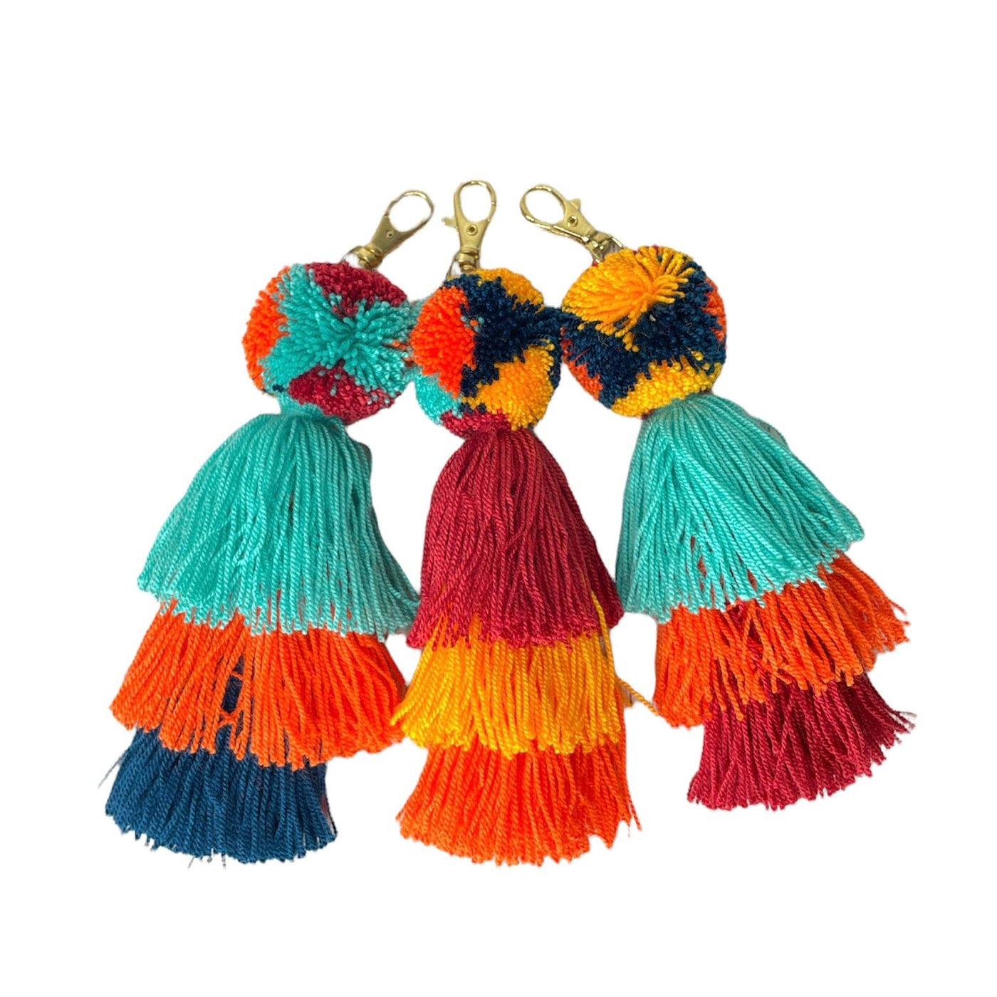 Summer colors Tassel Bag Charms | Boho Pompom Charms | Purse Charm for summer | Colorful 4U