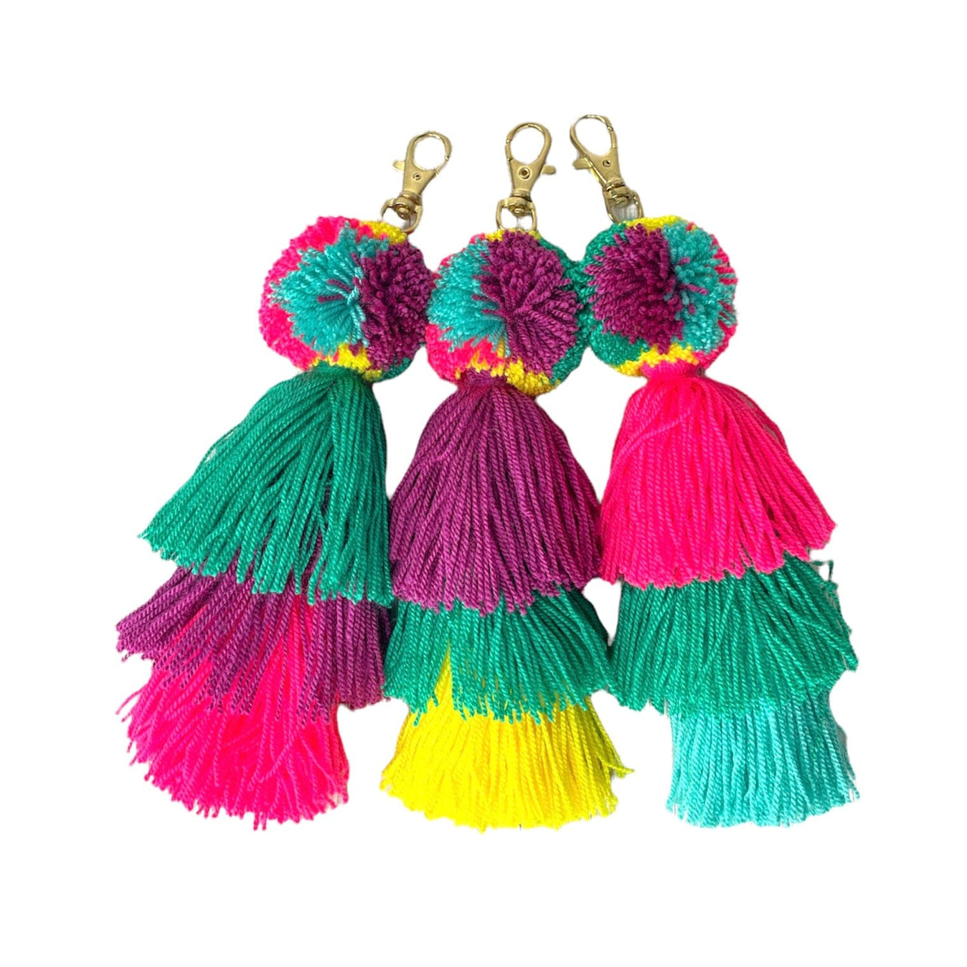 Summer Colors Tassel Bag Charms | Boho Pompom Charms | Purse Charm for summer | Colorful 4U