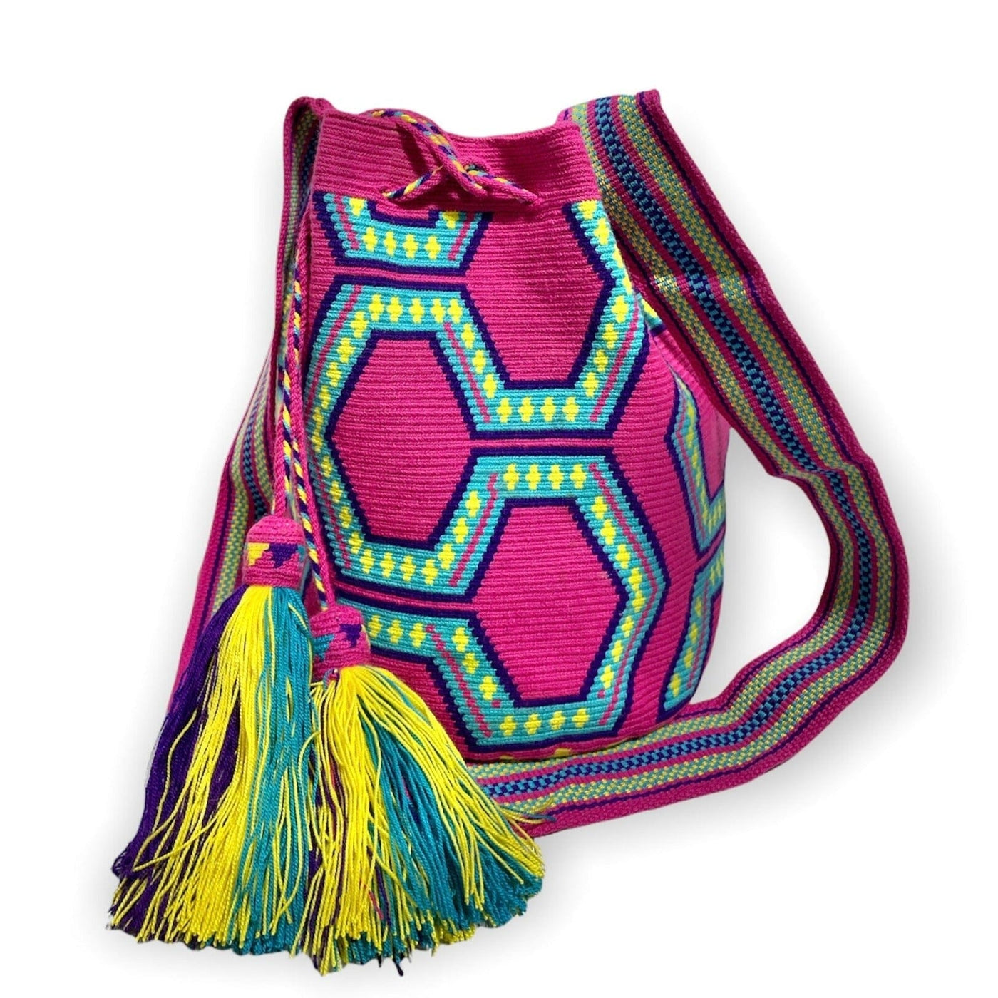 Fuschia Boho Neon Beach Bags for Summer | Premium Crochet Bags | Colorful 4U