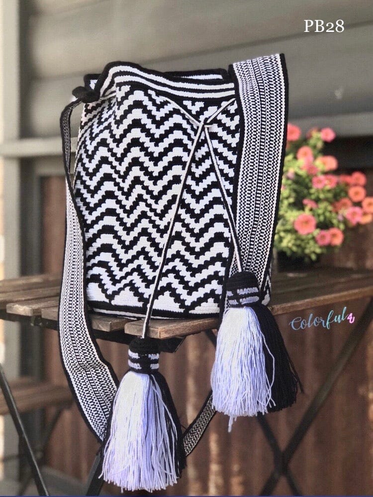 Black and White Premium Crochet Bag | Single Thread Hand-Crocheted Bag | Fashion Bag