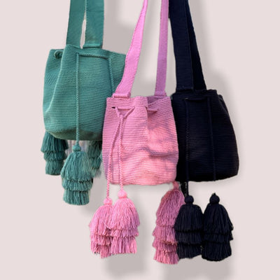 Multi-Tassel Crochet Bags for spring | Crossbody Casual Bag with Tassels | Colorful 4U