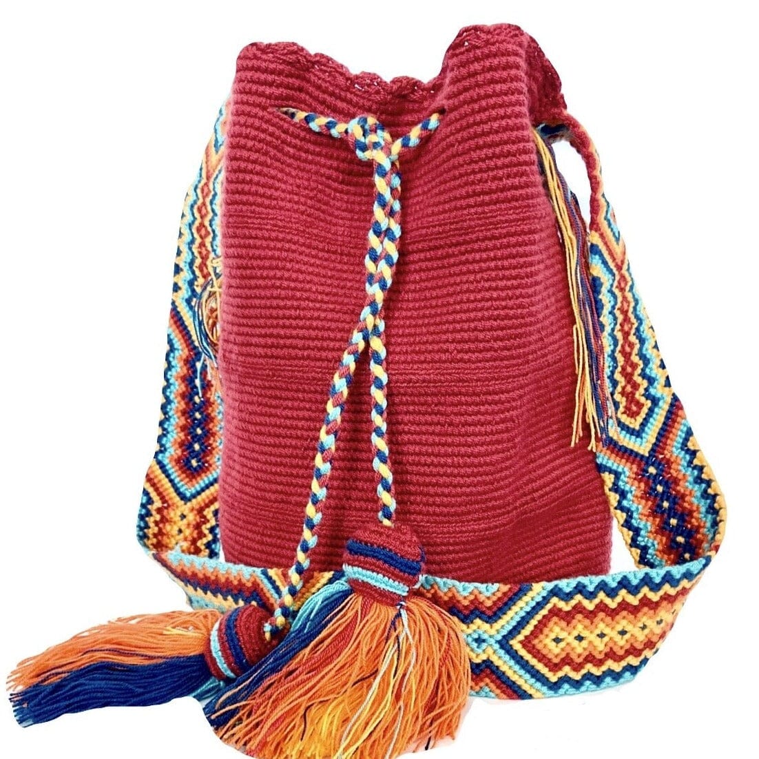 COLORFUL4U Burgundy Crossbody Crochet Bag | Bohemian Bags for women | Summer Bag