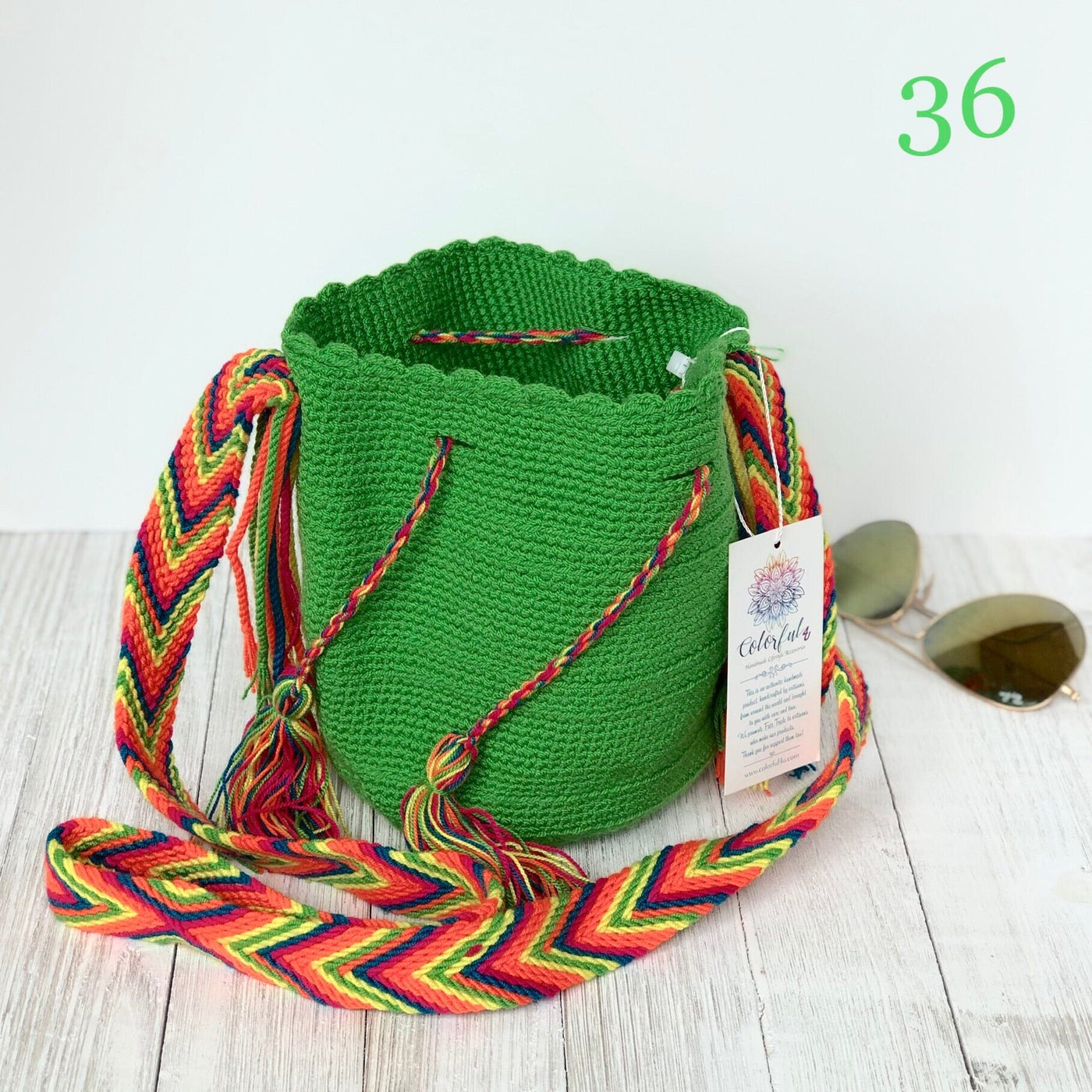 Solid Mini Crochet Bags | Spring/Summer Colors Mini Crochet Bag - Crossbody Boho Bag - Authentic Wayuu Mini Mochila 