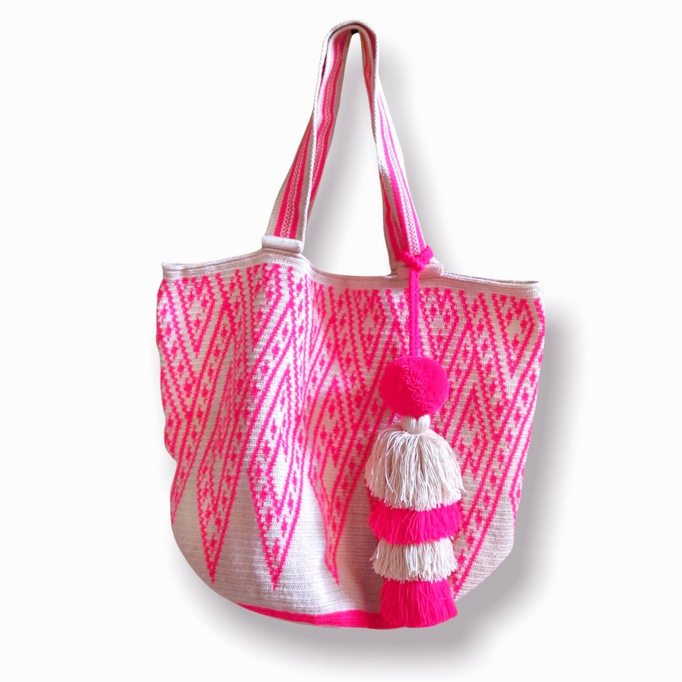 Hot Pink Maxi Tote Beach Bag | Crochet Summer Tote | Colorful 4U
