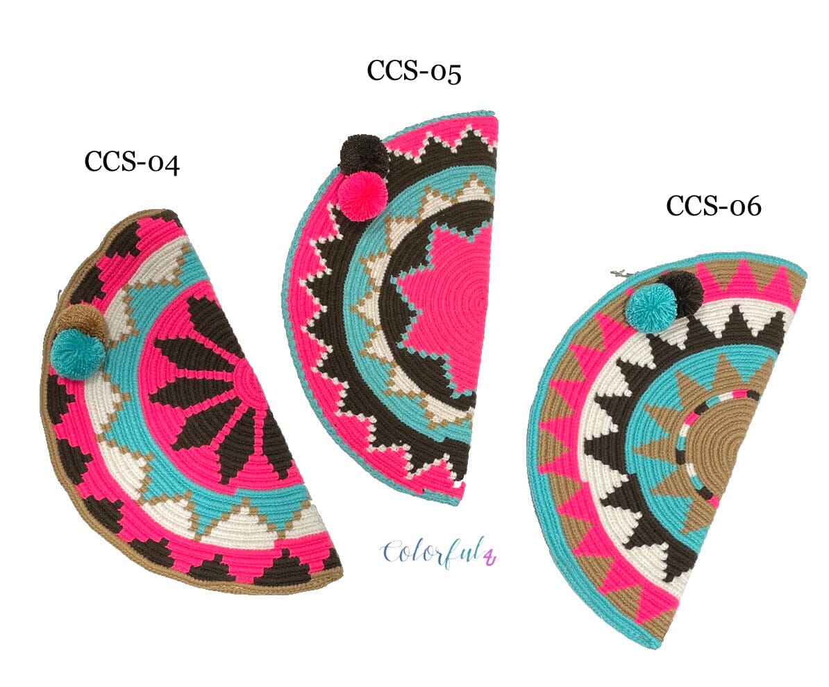 Spring & Summer Moon Clutch Bags Boho Clutch Bag - Wayuu Crochet Envelope CCS 05 Cotton Candy Skies 